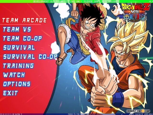 tải Dragon Ball Z vs One Piece Mugen full pc