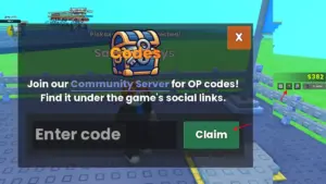 Bước 1 nhập code Mo Anime Cua Toi Codes