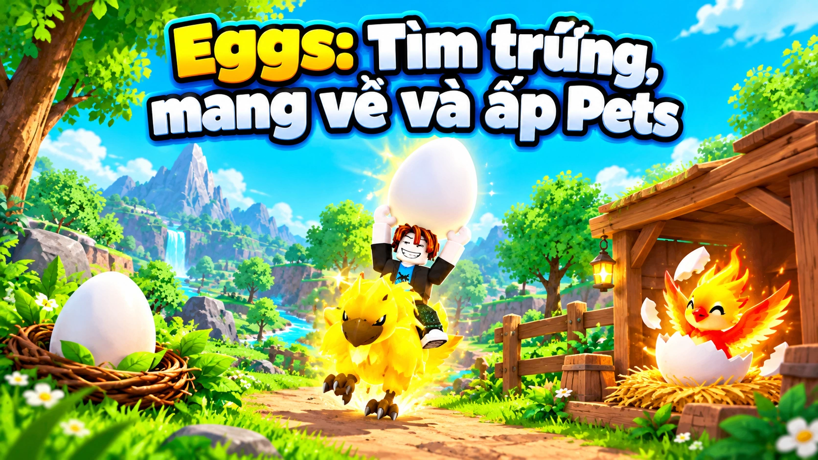 Banner giới thiệu hệ thống Eggs trong Ride A Pet