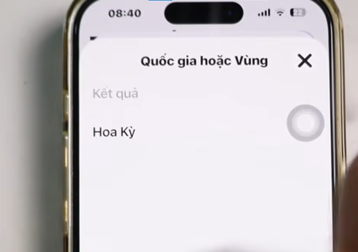 Hoa Kỳ trong danh sách quốc gia hoặc vùng của tài khoản App Store.