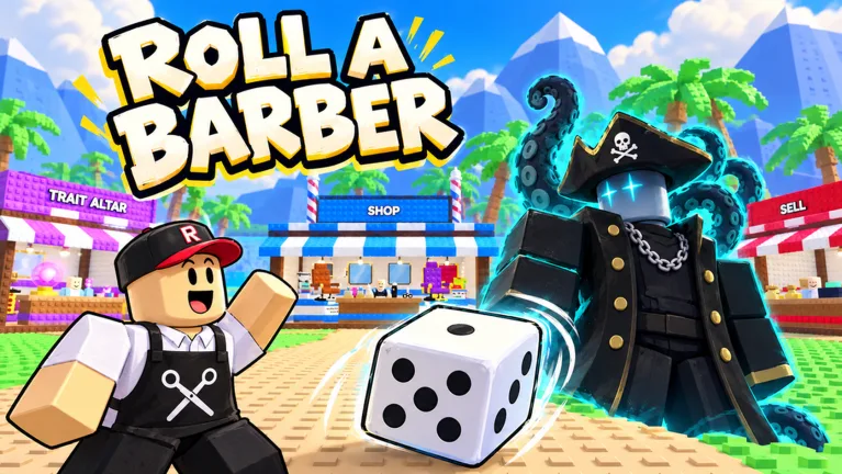 Tiệm và các thợ cắt tóc trong Roll a Barber RNG.